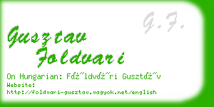 gusztav foldvari business card